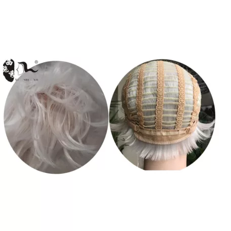 13, KRÉM-FEHÉR RÖVID MODERN PARÓKA, PRÉMIUM MINŐSÉG