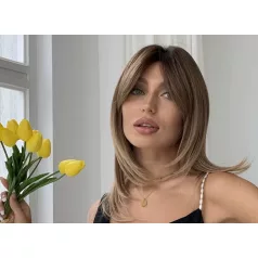   MATILDA, MODERN DIVATOS VILÁGOSBARNA OMBRE PARÓKA, VALÓDI HAJ FELHASZNÁLÁSÁVAL!