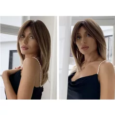   MATILDA, MODERN DIVATOS VILÁGOSBARNA OMBRE PARÓKA, VALÓDI HAJ FELHASZNÁLÁSÁVAL!