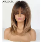 MATILDA, MODERN DIVATOS VILÁGOSBARNA OMBRE PARÓKA, VALÓDI HAJ FELHASZNÁLÁSÁVAL!