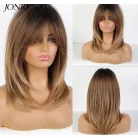 MATILDA, MODERN DIVATOS VILÁGOSBARNA OMBRE PARÓKA, VALÓDI HAJ FELHASZNÁLÁSÁVAL!