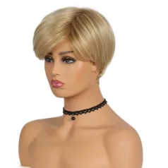   84, TERMÉSZETES-SZŐKE RÖVID PIXI PARÓKA, PRÉMIUM MINŐSÉG!