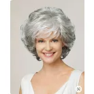 RITA MORENO REPLICA, ELEGÁNS EZÜST PARÓKA, DIVATOSAN TÉPETT FAZON,VALÓDI HAJ FELHASZNÁLÁSÁVAL