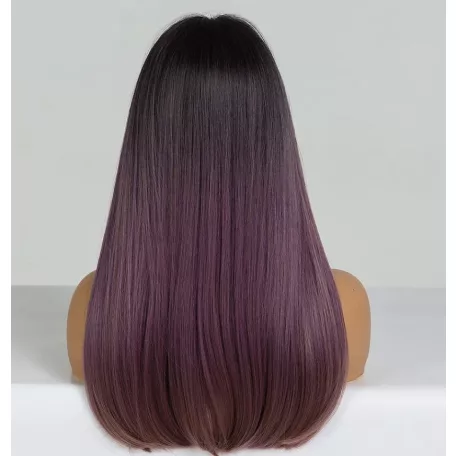 23A, VOGUE! GYÖNYÖRŰ DIVATOS FEKETE-PADLIZSÁN OMBRE PARÓKA, PRÉMIUM MINŐSÉG!