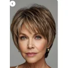 13 , VILÁGOSBARNA DIVATOSAN MELÍROZOTT DIVATOS PARÓKA, VALÓDI HAJ FELHASZNÁLÁSÁVAL