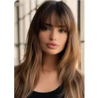 BABI 7, DIVATOS VILÁGOSBARNA PILLANGOHULLÁMOS OMBRE PARÓKA, VALÓDI HAJ FELHASZNÁLÁSÁVAL