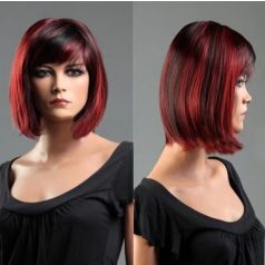 45, DIVATOS BUBI VÖRÖS-FEKETE COLOR MIX PARÓKA