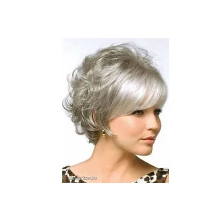 47, ELEGÁNS, MODERN EZÜST-ŐSZ PARÓKA, PRÉMIUM MINŐSÉG