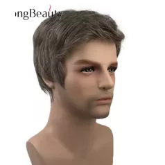   BARNÁSAN ŐSZÜLŐ FÉRFI PARÓKA,  VALÓDI HAJ FELHASZNÁLÁSÁVAL