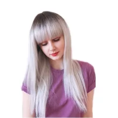   10c, DIVATOS EZÜSTSZÜRKE HOSSZÚ OMBRE paróka, prémium minőség!