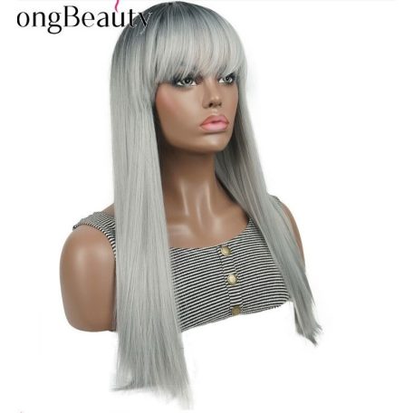 10c, DIVATOS EZÜSTSZÜRKE HOSSZÚ OMBRE paróka, prémium minőség!