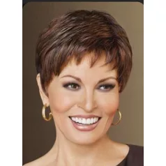   ALÍZ, EGYSZERŰ SÖTÉTBARNA PARÓKA, RAQEL WELH REPLICA! VALÓDI HAJ FELHASZNÁLÁSÁVAL! 