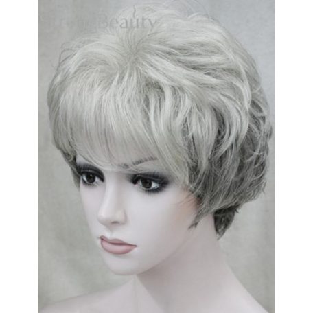 MAGYARORSZÁGI KÉSZLETEN! REBEKA, EGYSZERŰ FEHÉR-ŐSZ PARÓKA, VALÓDI HAJ FELHASZNÁLÁSÁVAL! 