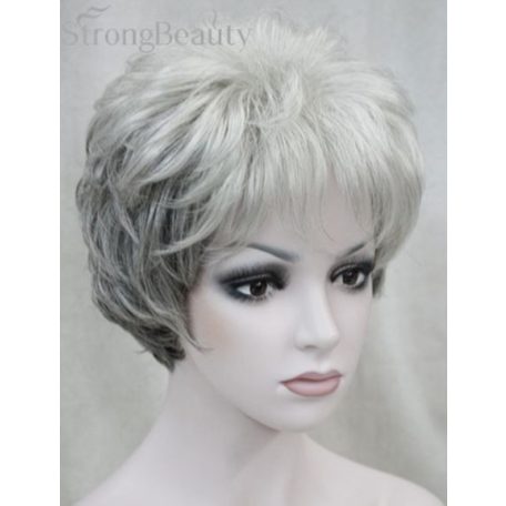 MAGYARORSZÁGI KÉSZLETEN! REBEKA, EGYSZERŰ FEHÉR-ŐSZ PARÓKA, VALÓDI HAJ FELHASZNÁLÁSÁVAL! 