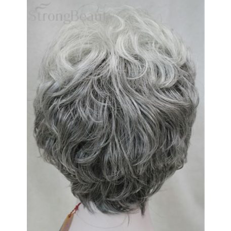 MAGYARORSZÁGI KÉSZLETEN! REBEKA, EGYSZERŰ FEHÉR-ŐSZ PARÓKA, VALÓDI HAJ FELHASZNÁLÁSÁVAL! 