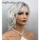 RITA, DIVATOS PLATINA-EZÜST DIVATOSAN "TÉPETT" OMBRE (tövénél sötétebb) PARÓKA, VALÓDI HAJ FELHASZNÁLÁSÁVAL!