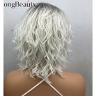 RITA, DIVATOS PLATINA-EZÜST DIVATOSAN "TÉPETT" OMBRE (tövénél sötétebb) PARÓKA, VALÓDI HAJ FELHASZNÁLÁSÁVAL!