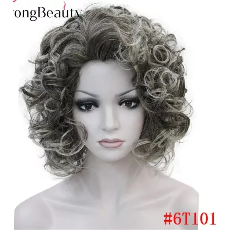 19, DIVATOS, GÖNDÖR FEKETE-EZÜST PARÓKA, PRÉMIUM MINŐSÉG!