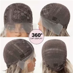   1/ba, ELEGÁNS SÖTÉTSZŐKE, CSIPKE ELÜLSŐ PARÓKA, VALÓDI HAJ FELHASZNÁLÁSÁVAL!