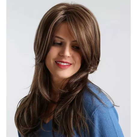 MAGYARORSZÁGI KÉSZLETEN! JUTKA 2, GYÖNYÖRŰ TERMÉSZETES VILÁGOSBARNA BARNA SZÍNBEN, VALÓDI HAJ FELHASZNÁLÁSÁVAL! 