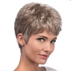   LIZI 2, ELEGÁNS, TERMÉSZETESSZŐKE RÖVID PIXI PARÓKA, VALÓDI HAJ FELHASZNÁLÁSÁVAL