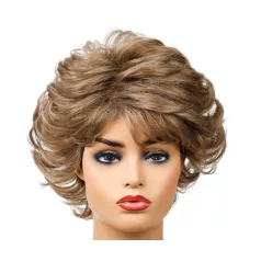   135, CSINOS SÖTÉT-SZŐKE EGYSZERŰ PARÓKA, PRÉMIUM MINŐSÉG!