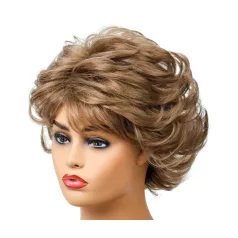   135, CSINOS SÖTÉT-SZŐKE EGYSZERŰ PARÓKA, PRÉMIUM MINŐSÉG!