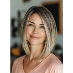   10/G, ELEGÁNS TERMÉSZETES-SZŐKE OMBRE PARÓKA,VALÓDI HAJ FELHASZNÁLÁSÁVAL