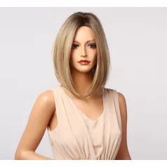   10/G, ELEGÁNS TERMÉSZETES-SZŐKE OMBRE PARÓKA,VALÓDI HAJ FELHASZNÁLÁSÁVAL