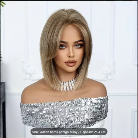 1/aa, ELEGÁNS KÁVÉBARNA, MELÍROZOTT CSIPKE ELÜLSŐ PARÓKA, VALÓDI HAJ FELHASZNÁLÁSÁVAL!