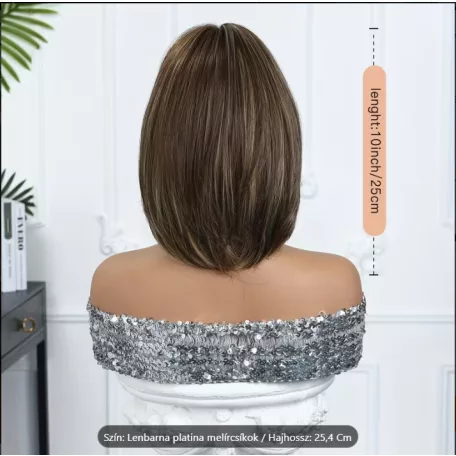 1/aa, ELEGÁNS KÁVÉBARNA, MELÍROZOTT CSIPKE ELÜLSŐ PARÓKA, VALÓDI HAJ FELHASZNÁLÁSÁVAL!