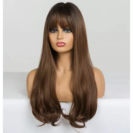 19/a, CSINOS SÖTÉTBARNA OMBRE PARÓKA, VALÓDI HAJ FELHASZNÁLÁSÁVAL! 