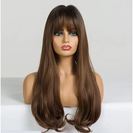 19/a, CSINOS SÖTÉTBARNA OMBRE PARÓKA, VALÓDI HAJ FELHASZNÁLÁSÁVAL! 