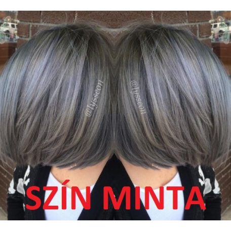 27, TRENDI SÖTÉT FÜSTÖS-EZÜST OMBRE PARÓKA, PRÉMIUM MINŐSÉG!
