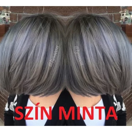 27, TRENDI SÖTÉT FÜSTÖS-EZÜST OMBRE PARÓKA, PRÉMIUM MINŐSÉG!
