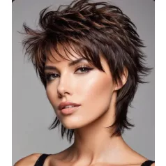   8A, DIVATOSAN TÉPETT, SÖTÉT MÉLY-BARNA PARÓKA, VALÓDI HAJ FELHASZNÁLÁSÁVAL