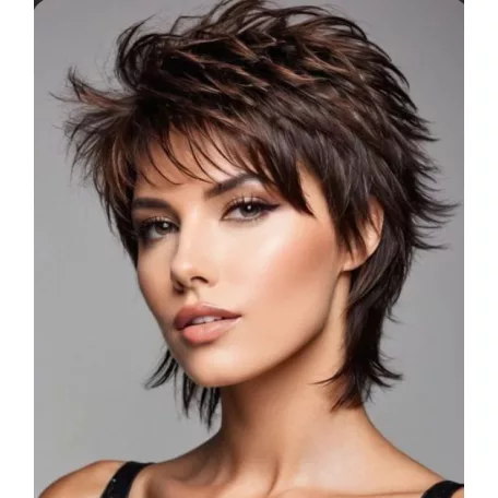 8A, DIVATOSAN TÉPETT, SÖTÉT MÉLY-BARNA PARÓKA, VALÓDI HAJ FELHASZNÁLÁSÁVAL