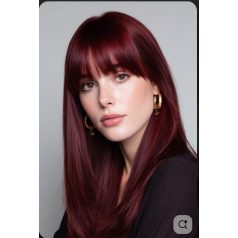   14/B, HULLÁMOS BURGUNDI PARÓKA, 60 cm.VALÓDI HAJ FELHASZNÁLÁSÁVAL! (1064-2)