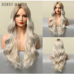   MAGYARORSZÁGI KÉSZLETEN! NELLI FIATALOS VANÍLIA-SZŐKE HULLÁMOS HOSSZÚ PARÓKA, VALÓDI HAJ FELHASZNÁLÁSÁVAL! 