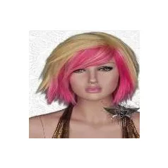   22, VAGÁNY VILÁGOSSZŐKE BUBI FRIZURA PINKKEL "MEGBOLONDÍTVA" PARÓKA, PRÉMIUM MINŐSÉG!