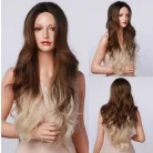 70, DIVATOS SÖTÉTBARNA-SZŐKE SZÍNÁTMENETES OMBRE PARÓKA, EXTRA PRÉMIUM MINŐSÉG