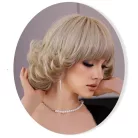 CSEPPKE 5., TERMÉSZETES VILÁGOSSZŐKE CSINOS PARÓKA, VALÓDI HAJ FELHASZNÁLÁSÁVAL