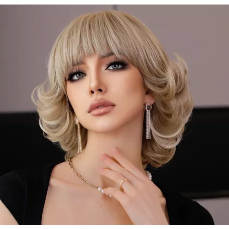 CSEPPKE 5., TERMÉSZETES VILÁGOSSZŐKE CSINOS PARÓKA, VALÓDI HAJ FELHASZNÁLÁSÁVAL