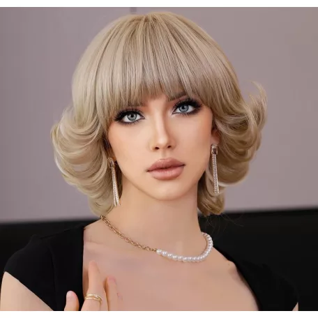 CSEPPKE 5., TERMÉSZETES VILÁGOSSZŐKE CSINOS PARÓKA, VALÓDI HAJ FELHASZNÁLÁSÁVAL