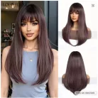 11/A, GYÖNYÖRŰ HOSSZÚ SÖTÉTBARNA KLEOPÁTRA PARÓKA, VALÓDI HAJ FELHASZNÁLÁSÁVAL