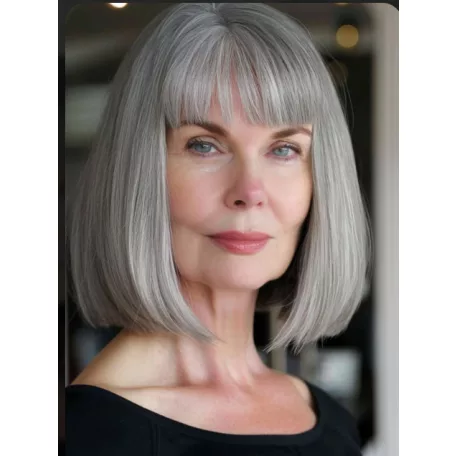 Adél 2b, SZÜRKÉS-ŐSZ KLEOPÁTRA FAZONÚ PARÓKA, VALÓDI HAJ FELHASZNÁLÁSÁVAL