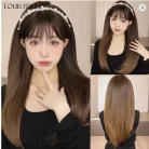 KARINA, CSOKIBARNA DIVATOS FRU-FRUS OMBRE (tövénél sötét) PARÓKA, VALÓDI HAJ FELHASZNÁLÁSÁVAL! 