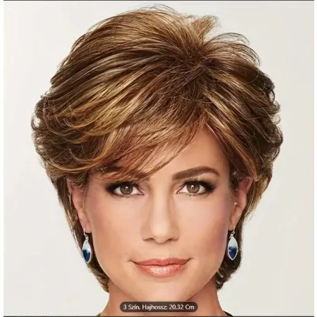 68, MODERN VILÁGOS-BARNA MELÍROS paróka, PRÉMIUM MINŐSÉG