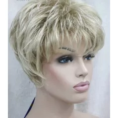   111, FIÚSAN RÖVID, TINCSESN "TÉPETT" MODERN VILÁGOSSZŐKE PARÓKA, PRÉMIUM MINŐSÉG