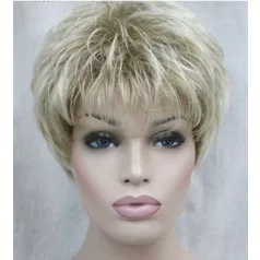   111, FIÚSAN RÖVID, TINCSESN "TÉPETT" MODERN VILÁGOSSZŐKE PARÓKA, PRÉMIUM MINŐSÉG